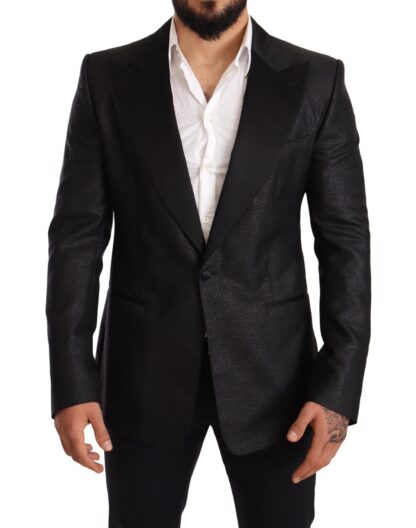 Dolce & Gabbana - Elegant Black Metallic Slim Fit Blazer Jacket