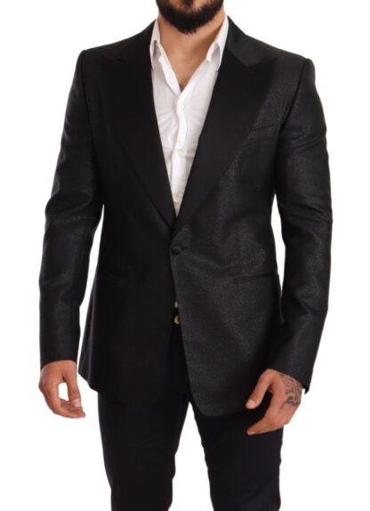 Dolce & Gabbana - Elegant Black Metallic Slim Fit Blazer Jacket