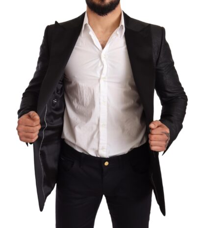 Dolce & Gabbana - Elegant Black Metallic Slim Fit Blazer Jacket