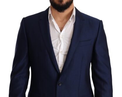 Dolce & Gabbana - Elegant Blue Virgin Wool Martini Blazer