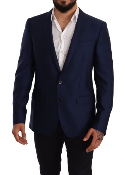 Dolce & Gabbana - Elegant Blue Virgin Wool Martini Blazer