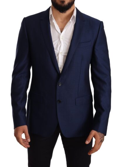 Dolce & Gabbana - Elegant Blue Virgin Wool Martini Blazer