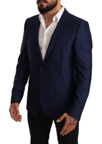 Dolce & Gabbana - Elegant Blue Virgin Wool Martini Blazer