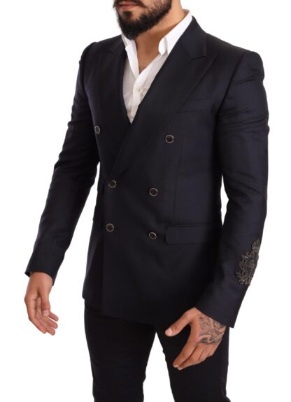 Dolce & Gabbana - Elegant Navy Cashmere Silk Blend Blazer