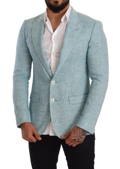 Dolce & Gabbana - Elegant Light Blue Linen Blazer