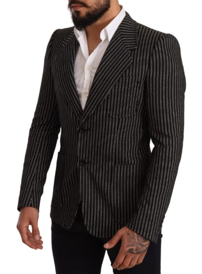 Dolce & Gabbana - Elegant Black Striped Virgin Wool Blazer