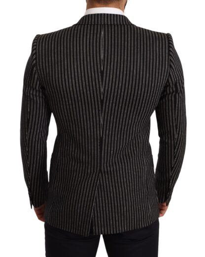 Dolce & Gabbana - Elegant Black Striped Virgin Wool Blazer