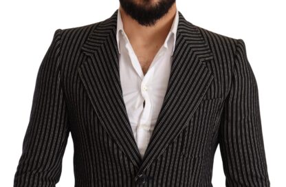 Dolce & Gabbana - Elegant Black Striped Virgin Wool Blazer