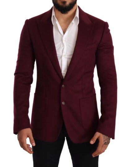 Dolce & Gabbana - Elegant Maroon Bordeaux Cashmere Blazer