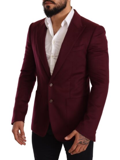 Dolce & Gabbana - Elegant Maroon Bordeaux Cashmere Blazer