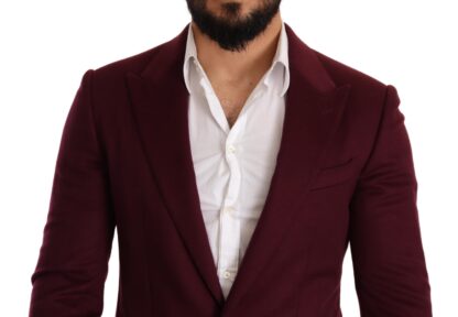 Dolce & Gabbana - Elegant Maroon Bordeaux Cashmere Blazer