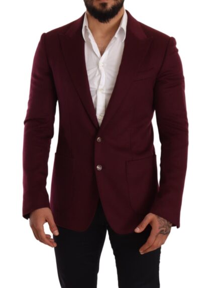 Dolce & Gabbana - Elegant Maroon Bordeaux Cashmere Blazer