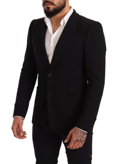 Dolce & Gabbana - Elegant Slim Fit Black Cotton Blazer