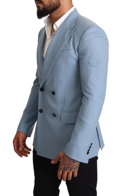 Dolce & Gabbana - Elegant Blue Cashmere-Silk Men's Blazer