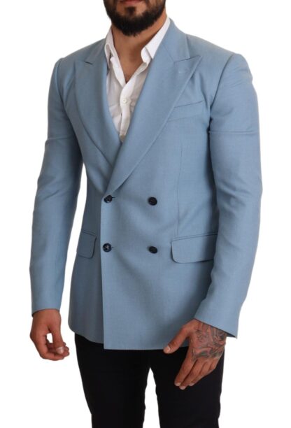 Dolce & Gabbana - Elegant Blue Cashmere-Silk Men's Blazer