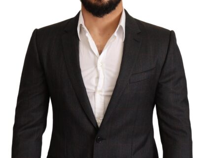 Dolce & Gabbana - Elegant Gray Check Martini Blazer