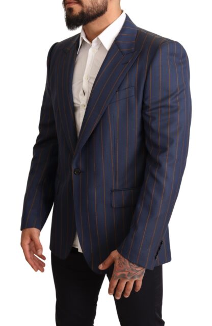 Dolce & Gabbana - Elegant Slim Fit Blue Striped Wool Blazer