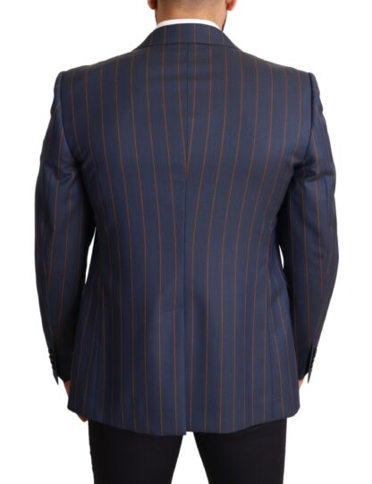 Dolce & Gabbana - Elegant Slim Fit Blue Striped Wool Blazer