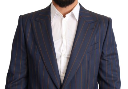 Dolce & Gabbana - Elegant Slim Fit Blue Striped Wool Blazer