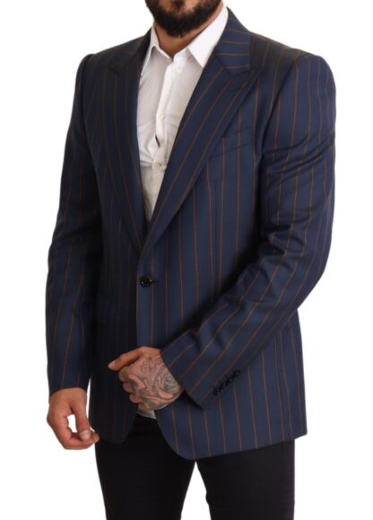 Dolce & Gabbana - Elegant Slim Fit Blue Striped Wool Blazer