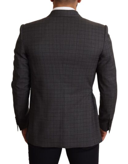 Dolce & Gabbana - Chic Gray Check Martini Slim Fit Double-Breasted Blazer