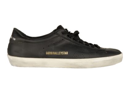 Golden Goose - Sleek Black Leather Sneakers with Rubber Sole