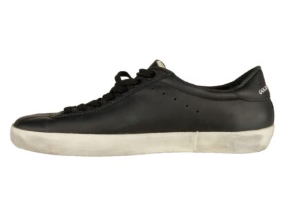 Golden Goose - Sleek Black Leather Sneakers with Rubber Sole