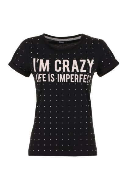 Imperfect - "Black Cotton Women T-Shirt"