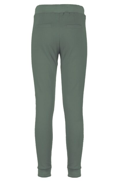 Imperfect - Chic Green Stretch Sweatpants with Brass Accent