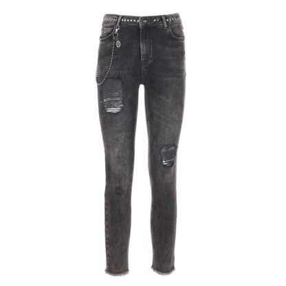 Imperfect - Elegant Black Denim Trousers