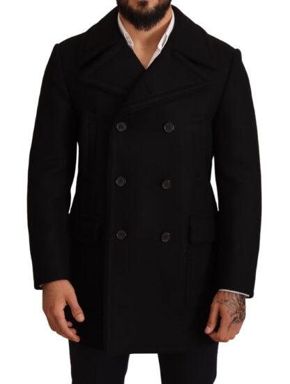 Dolce & Gabbana - Elegant Black Double Breasted Trench Coat