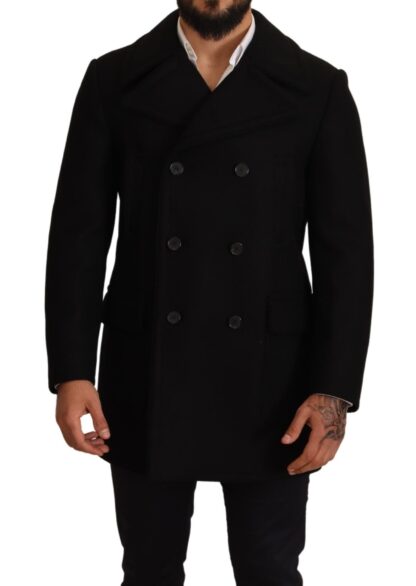 Dolce & Gabbana - Elegant Black Double Breasted Trench Coat