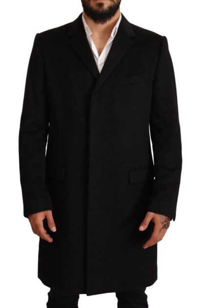 Dolce & Gabbana - Elegant Gray Long Overcoat in Pure Cashmere