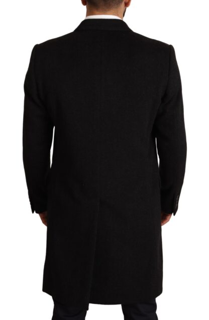 Dolce & Gabbana - Elegant Gray Long Overcoat in Pure Cashmere