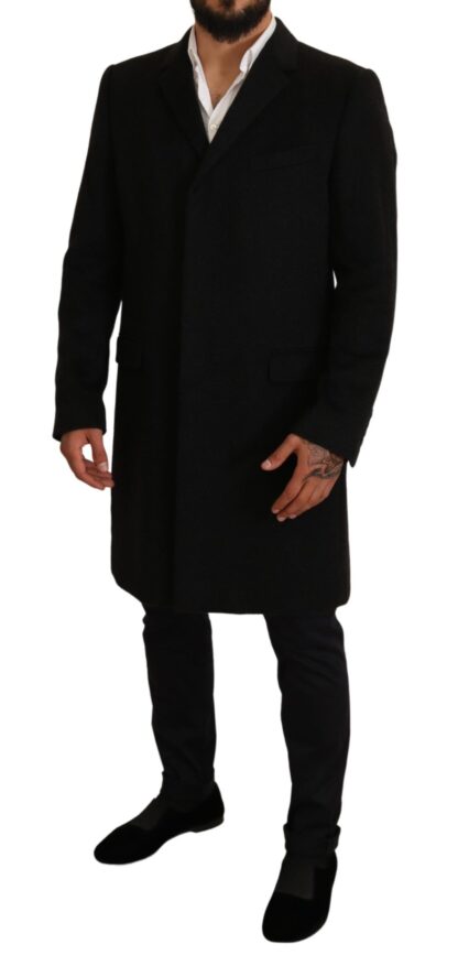 Dolce & Gabbana - Elegant Gray Long Overcoat in Pure Cashmere