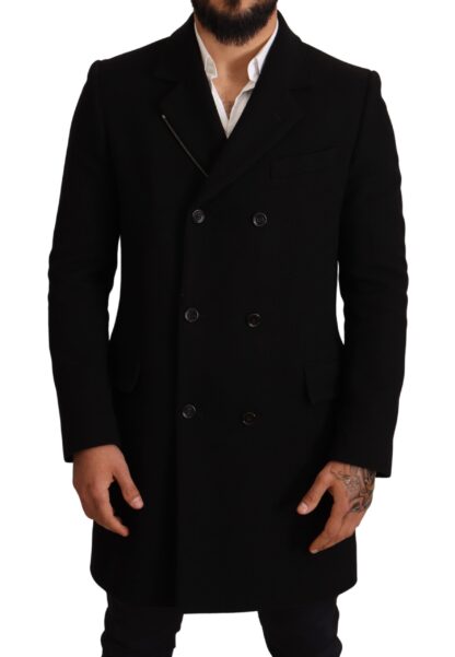 Dolce & Gabbana - Elegant Double-Breasted Black Coat