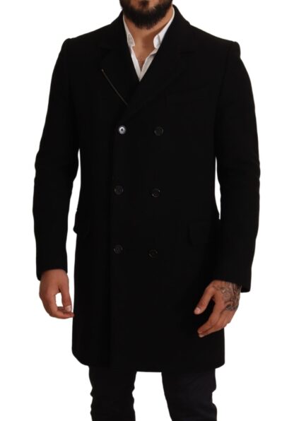 Dolce & Gabbana - Elegant Double-Breasted Black Coat