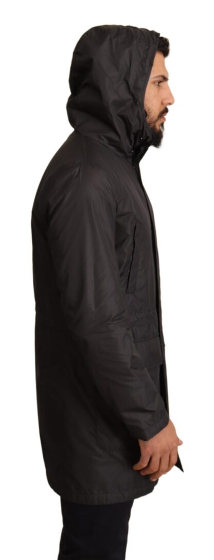 Dolce & Gabbana - Chic Hooded Blouson Coat in Timeless Black