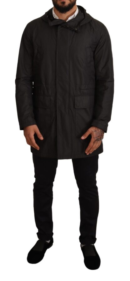 Dolce & Gabbana - Chic Hooded Blouson Coat in Timeless Black