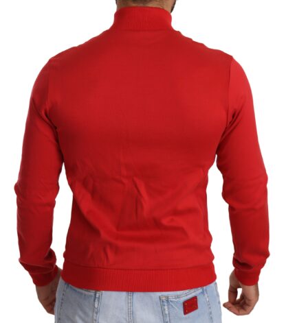 Dolce & Gabbana - Elegant Red Full Zip Sweater with DG Motor Club Motif