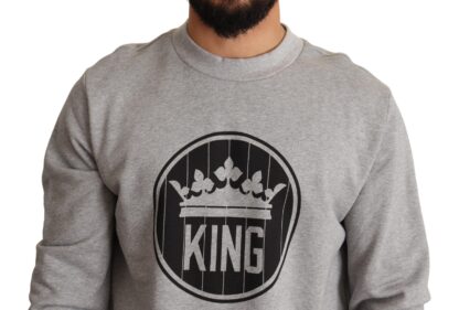 Dolce & Gabbana - Regal Crown Cotton Sweater - Sophisticated Gray