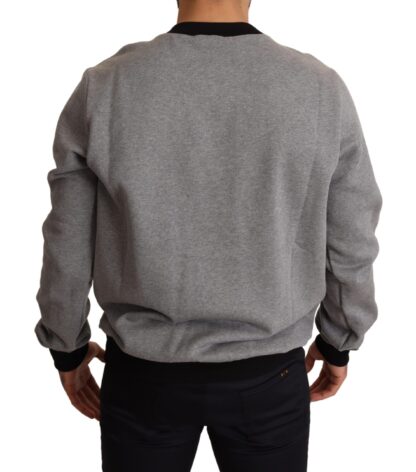 Dolce & Gabbana - Regal Crown Printed Gray Cotton Sweater