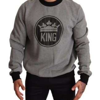 Dolce & Gabbana - Regal Crown Cotton Sweater - Sophisticated Gray