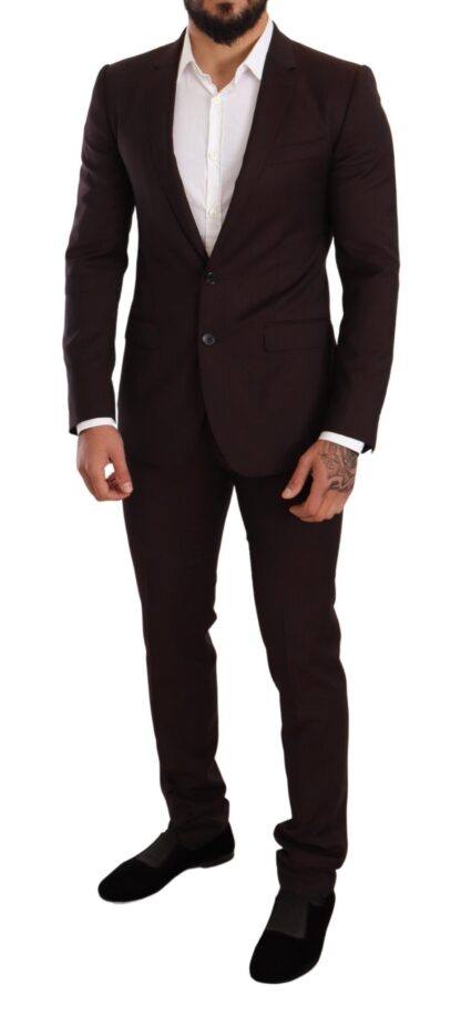 Dolce & Gabbana - Elegant Bordeaux Striped Martini Suit