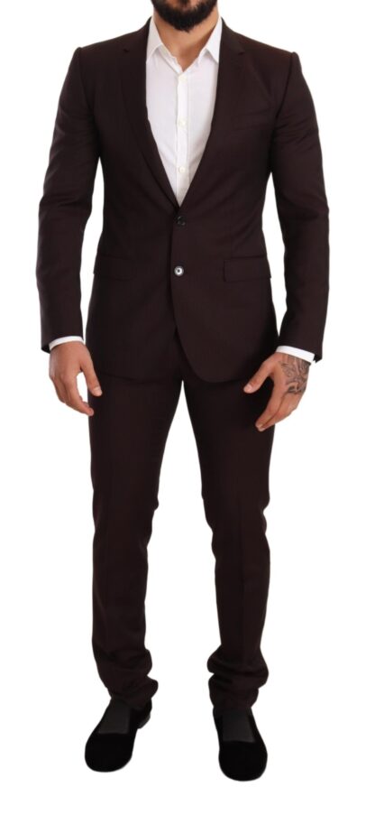 Dolce & Gabbana - Elegant Bordeaux Striped Martini Suit