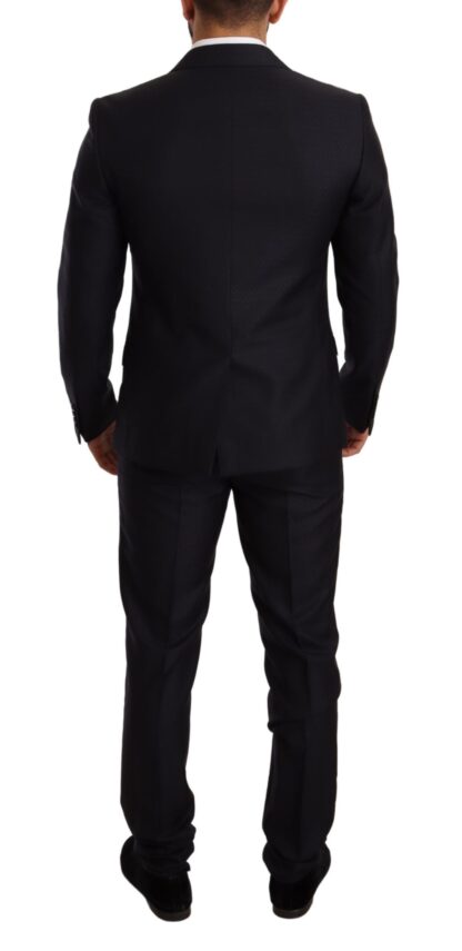 Dolce & Gabbana - Elegant Slim Fit Jacquard Suit in Blue