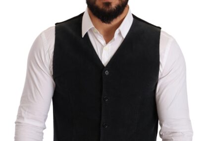 Dolce & Gabbana - Elegant Black Cotton Formal Dress Vest