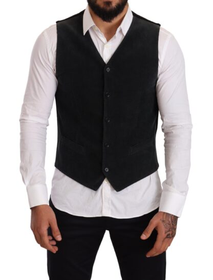 Dolce & Gabbana - Elegant Black Cotton Formal Dress Vest