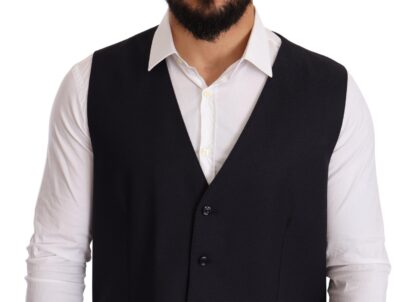 Dolce & Gabbana - Elegant Blue Wool and Silk Dress Vest