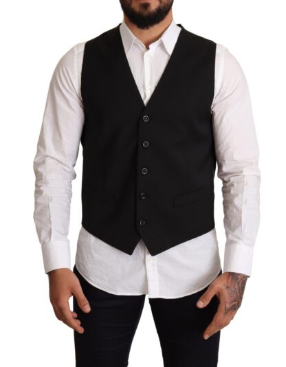 Dolce & Gabbana - Elegant Black Formal Dress Vest